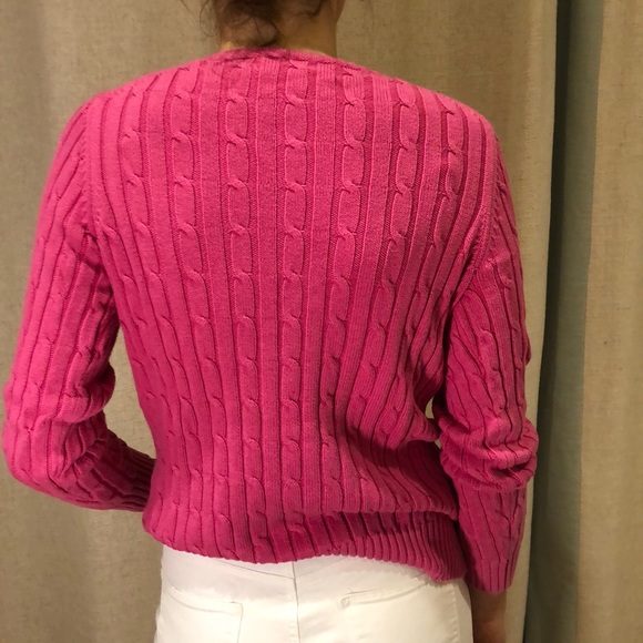 Vineyard vines pink cable knit sweater - Picture 3 of 3